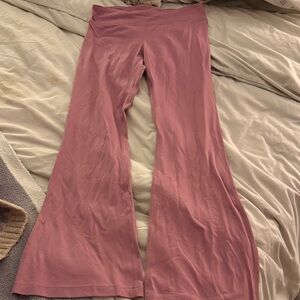 Lululemon, barley worn, pink flare pants size 10